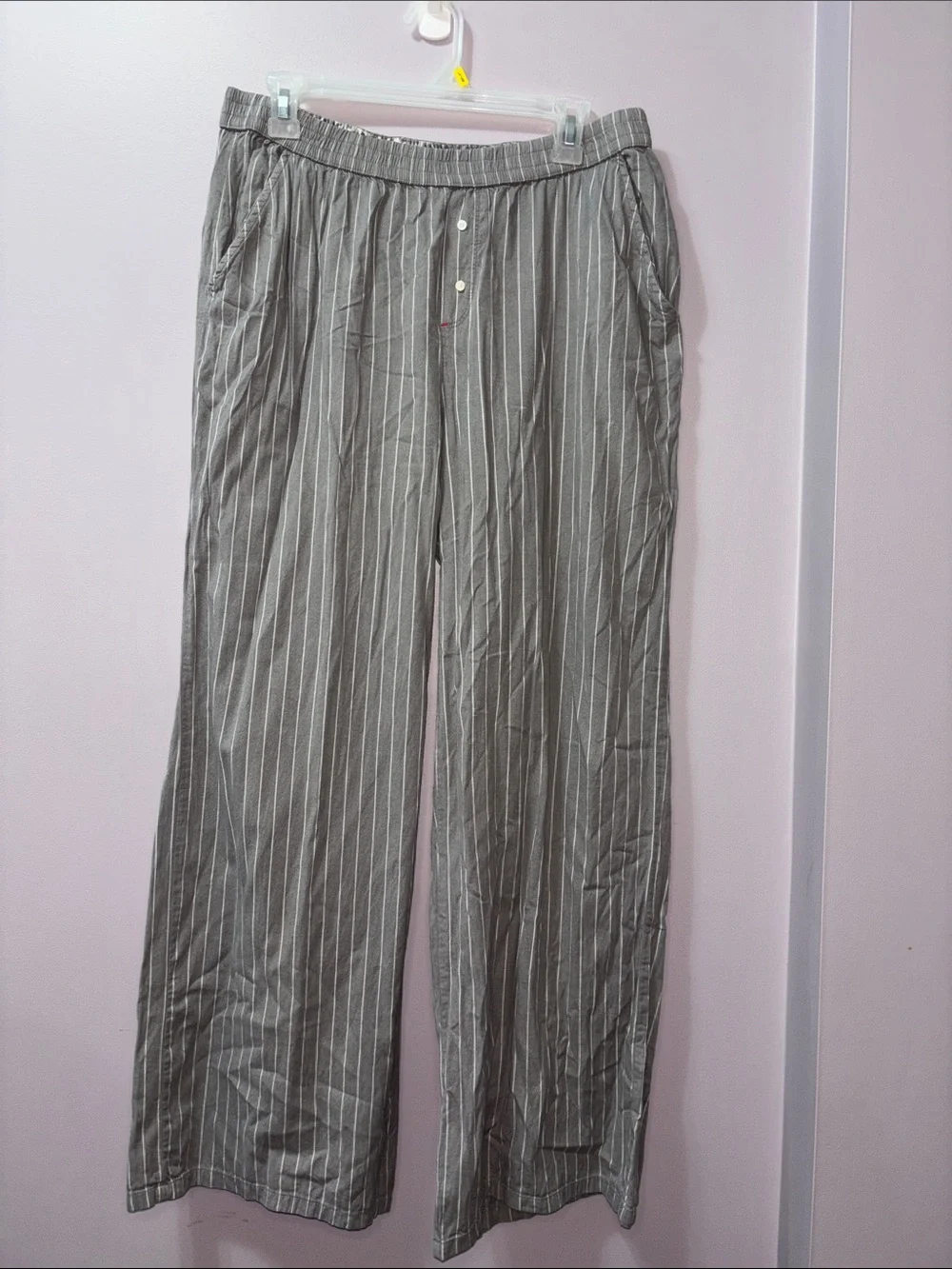 Aerie Off-Duty Flannel Trouser PJ Dark Heather Grey Large - Picture 3 of 8
